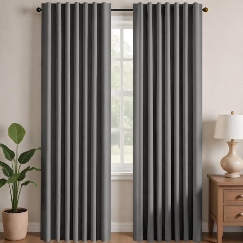 Blackout Curtains for Bedroom (Light Grey / 42"W x 54"L (Pack of 2))