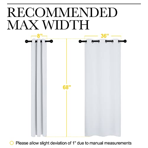 Greyish White Blackout Curtains for Bedroom 42" w x 68" L 2 Panels (Greyish White / 42"W x 68"L (Pack of 2))