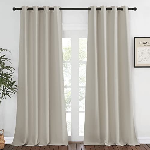 Blackout Natural Curtain for Living Room (Natural / 52"W x 120"L (Pack of 1))