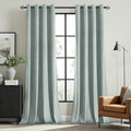 Velvet Curtains Misty Blue 52 x 90 Inch Length Set of 2 (Misty Blue / 52"W x 90"L (Pack of 2))