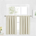 Cafe Curtains 24 inch Length (Beige / 42"W x 24"L (Pack of 2))