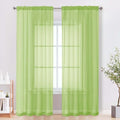 Sheer Curtains 84 Inches Long 2 Panels Set (Lime / 42"W x 84"L (Pack of 2))
