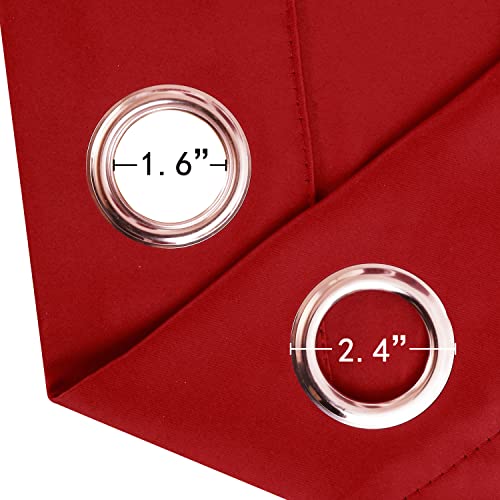Blackout Curtains 52 x 95 inch (Bright Red / 52"W x 95"L (Pack of 2))