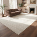 8x10 Washable Area Rugs for Living Room (8' x 10' (Rectangular) / White-light Brown-grey)