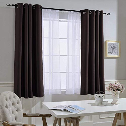 Blackout Curtains Panels for Window (Toffee Brown / 52"W x 54"L (Pack of 2))
