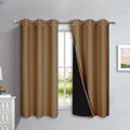 100% Blackout Lined Curtains (Gold Brown / 42"W x 63"L (Pack of 2))