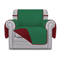 Chair Sofa Slipcover Reversible Sofa Cover Water Resistant Couch Cover Furniture Protector Cover with Elastic Straps for Pets Kids Children Dog Cat (Green/Christmas Red / Small Chair)