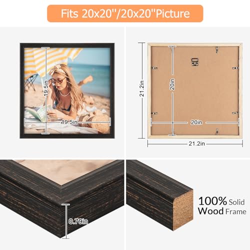 20x20 Wood Frame Black (Black / 20x20)