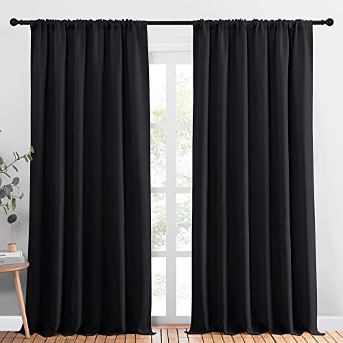 Black Blackout Curtain Blinds (Black / 70"W x 95"L (Pack of 2))