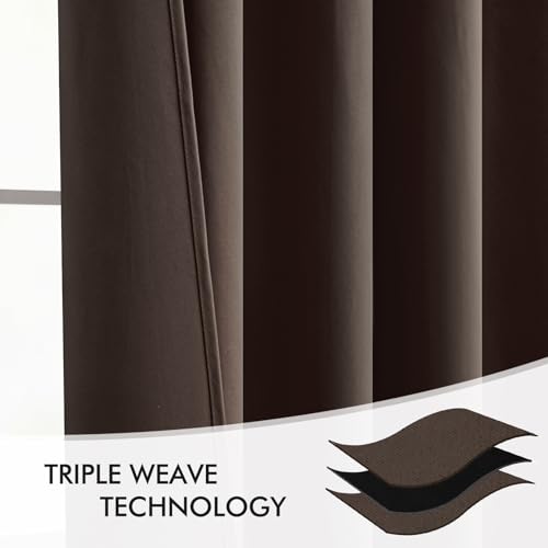 Chocolate Brown Back Tab Blackout Curtains 52"x102" Long 2 Panel Set (Chocolate Brown / 52"W x 102"L (Pack of 2))