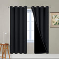 Black 100% Blackout Curtains 72 Inches Long for Bedroom 52" Wide (52"W x 72"L (Pack of 2) / Black)