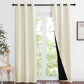 Beige Blackout Curtains for Living Room 37" w x 84" L 2 Panels (Beige / 37"W x 84"L (Pack of 2))
