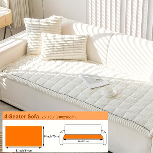 Couch Cover for Dogs Washable Non (White / 27.6X82.7)