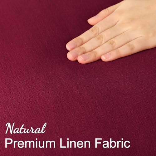 Fall Burgundy Linen Throw Pillow Covers 18x18 Set of 2 (Burgundy / 18" x 18" (Pack of 2))