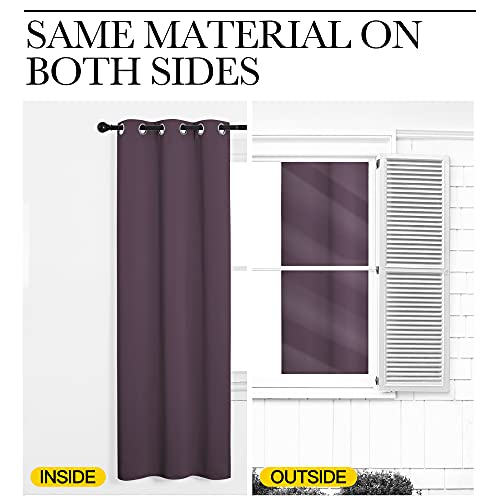 Bedroom Curtains Blackout Drapery Panels (Plum / 42"W x 54"L (Pack of 2))