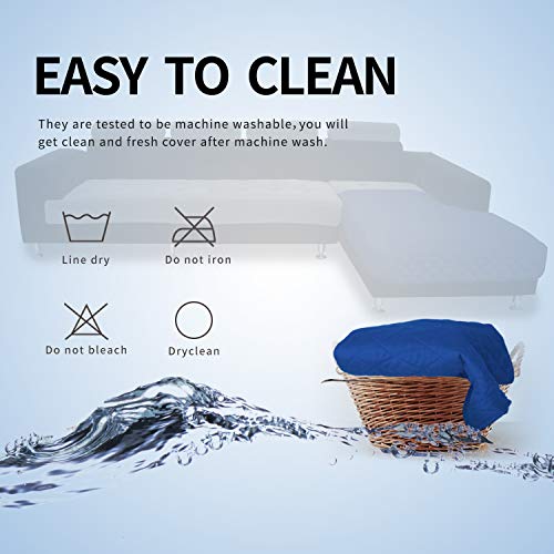 Sectional Couch Covers for Dogs L Shape Sofa Cover Reversible Sofa Slipcover Chaise Lounge Cover Furniture Protector Cover for Pets Dog Cat (42" x 52" / Classic Blue/Classic Blue)