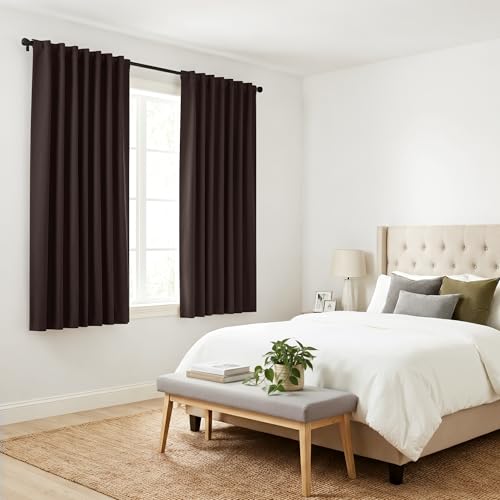 Window Treatments Curtains (Brown / 52"W x 54"L (Pack of 2))