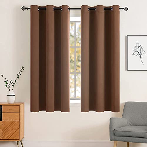 Cappuccino Brown Blackout Bedroom Curtains 63 Inch Long (Cappuccino Brown / 42"W x 63"L (Pack of 2))