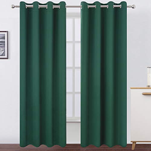 Dark Green Thermal Blackout Curtains (Green / 52"W x 95"L (Pack of 2))