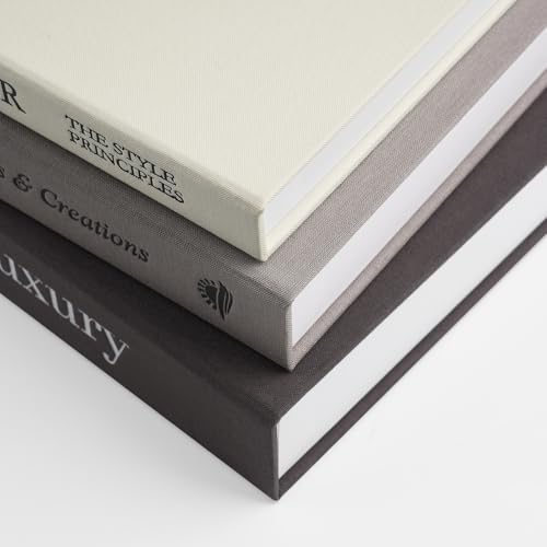 Decorative Books Set of 3 (Black-gray-beige / luxury)