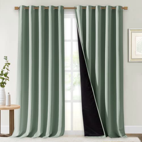 Full Shading Curtains for Windows (Greyish Green / 70"W x 95"L (Pack of 2))