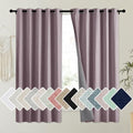 Chaise Mauve Vintage Linen 100% Blackout Curtains for Kitchen (62"W x 63"L (Pack of 2) / Chaise Mauve)