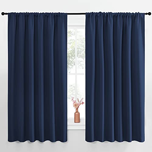Blackout Curtains for Bedroom (Navy / 70"W x 63"L (Pack of 2))