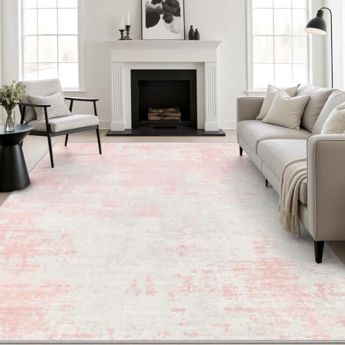 10x12 Area Rug Living Room (Pink White / 10' x 12' (Rectangular))