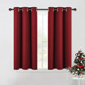 Christmas Window Curtains Blackout Drapes (Burgundy Red / 42"W x 45"L (Pack of 2))