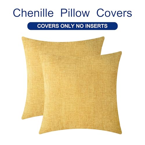 Decorative Couch Throw Pillow Covers 26 X 26 Inches Gold (26" x 26" (Pack of 2) / Gold)