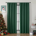 Ava Ever Green Blackout Curtains for Bedroom 84 Inch Length 2 Panels Set (Ever Green / 40"W x 84"L (Pack of 2))