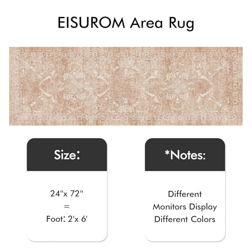 2x6 Washable Runner Rug (Brick / 2' x 6' (Runner))