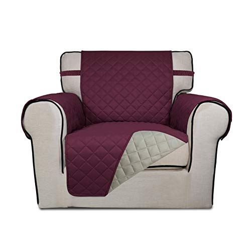 Reversible Chair Sofa Cover Dog Couch Covers for Sofa (Small / Wine/Beige)