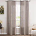 Brownish Grey Linen Curtains for Living Room 86 Inches Long Back Tab Light Filtering Semi Sheer Curtain Modern Farmhouse Decor for Bedroom Office Luxury Textured Drapes 52x86 (52"W x 86"L (Pack of 2) / Brownish Grey)