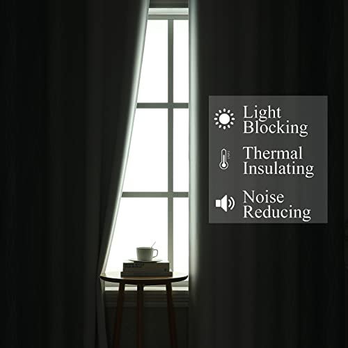 Stone Blue and Greyish White Blackout Curtains for Living Room 72 Inch Long (Stone Blue and Greyish White / 52"W x 72"L (Pack of 2))