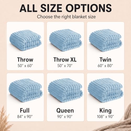 Light Blue Throw Blanket for Couch (Light Blue / Throw (50" x 60"))