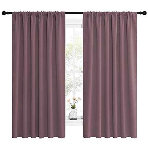 Blackout Curtains for Bedroom (Dry Rose / 62"W x 63"L (Pack of 2))