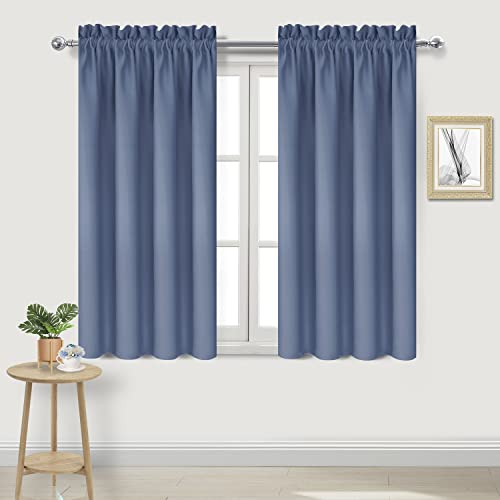 Blackout Curtains for Bedroom 42 x 54 Inch Long Dusty Blue 2 Panels (Dusty Blue / 42"W x 54"L (Pack of 2))