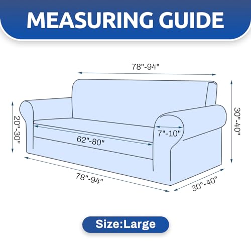Stretch Couch Covers for Sofa (Peacock Blue / Large)
