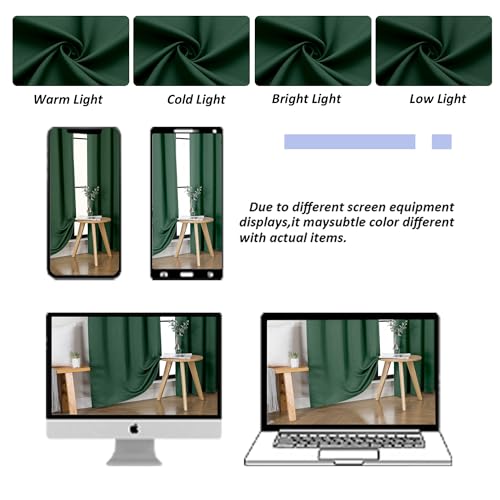 Ever Green Blackout Curtains for Bedroom 102 Inches Long 2 Panels (Ever Green / 50"W x 102"L (Pack of 2))