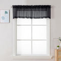 Black Sheer Valances for Windows 2 Pack (Black / 42"W x 14"L (Pack of 2))