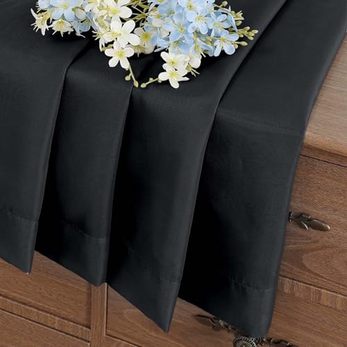 Halloween Black Window Sheer Curtains 45 Inches Length (42"W x 45"L (Pack of 2) / Black)