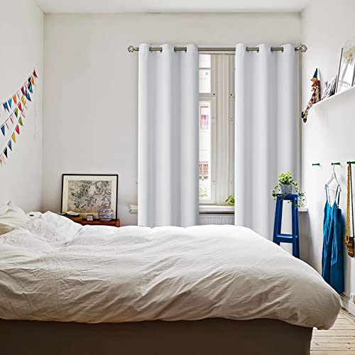 Room Darkening Curtains for Bedroom (Greyish White / 46"W x 84"L (Pack of 2))