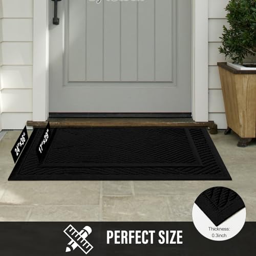 Sturdy Front Door Mat (Black / 2' x 3' (Rectangular))