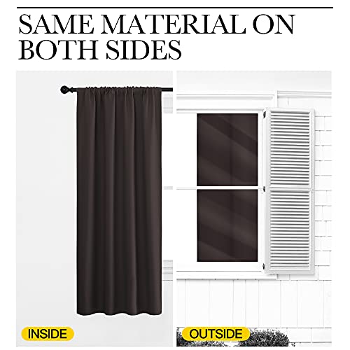 2 Panels Blackout Curtains (Toffee Brown / 70"W x 95"L (Pack of 2))