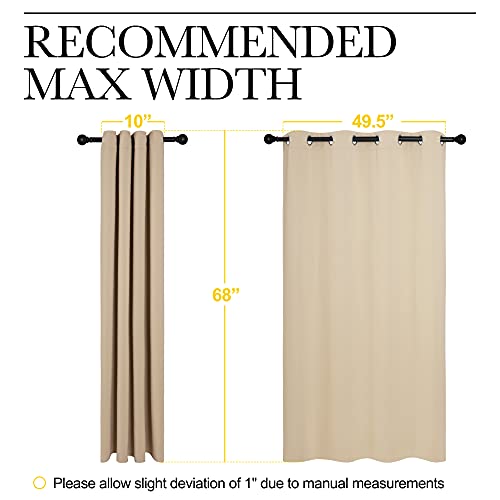 Biscotti Beige Blackout Curtains for Cafe 55" w x 68" L 2 Panels (Biscotti Beige / 55"W x 68"L (Pack of 2))
