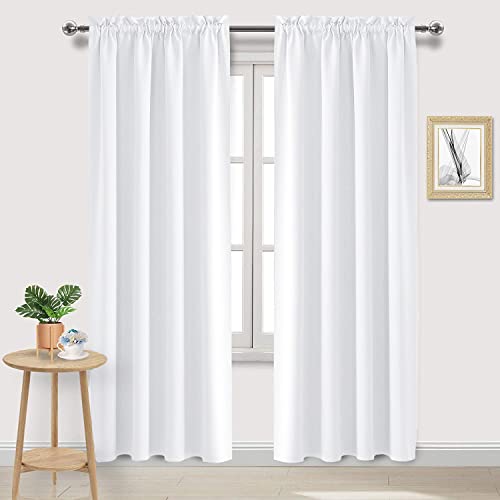 White Curtains 50% Light Blocking for Living Room 84 Inch 2 Panels (Pure White / 52"W x 84"L (Pack of 2))