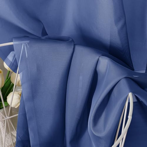 Royal Blue Sheer Curtains 63 Inches Long 2 Panels (Royal Blue / 42"W x 63"L (Pack of 2))
