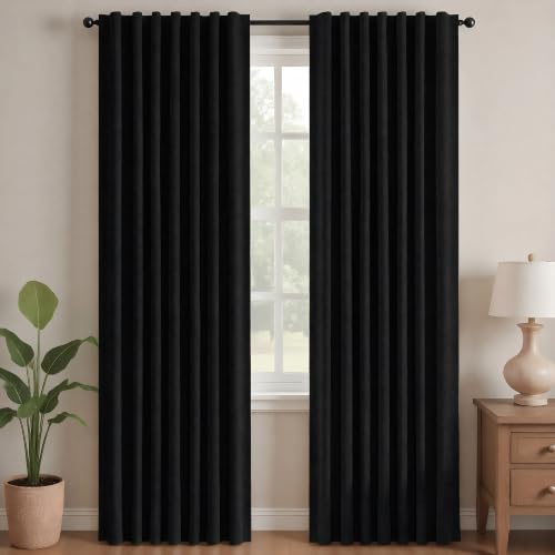Blackout Curtains for Bedroom (Black / 42"W x 54"L (Pack of 2))