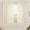 Beige Semi Sheer Linen Curtains 60 Inch (Beige / 52"W x 60"L (Pack of 2))
